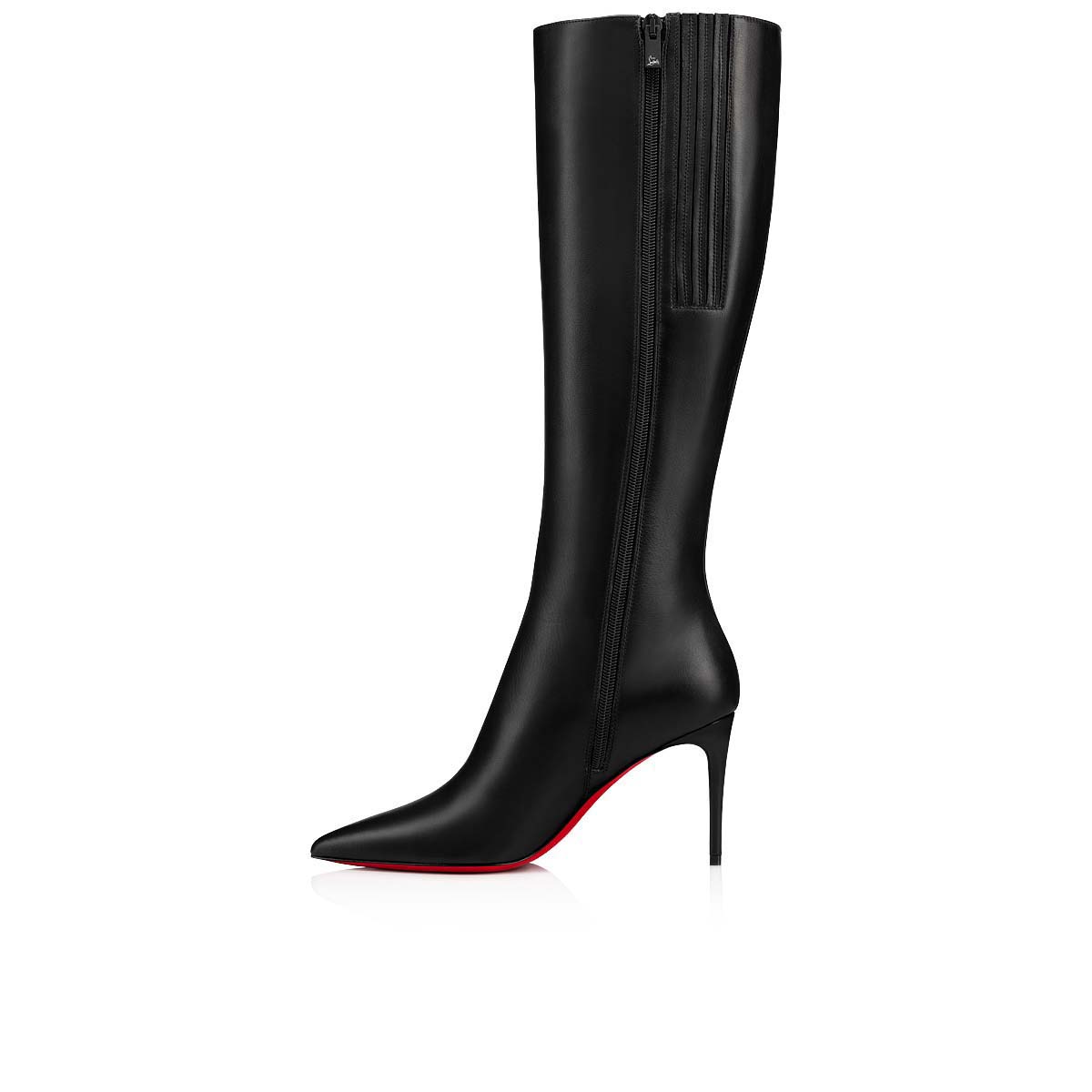 Bottes hautes kate botta en cuir Cuir Christian Louboutin en coloris Noir Femme Chaussures Bottes Bottes hauteur genou 